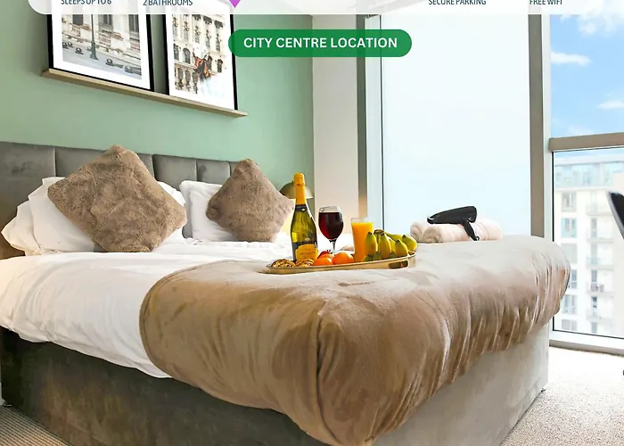 2 Bedroom 2 Bathroom Apartment - City Centre - Free Parking, Fast Wifi, Juliet Balcony And Smart Tv With Skytv And Netflix By Yoko Property
